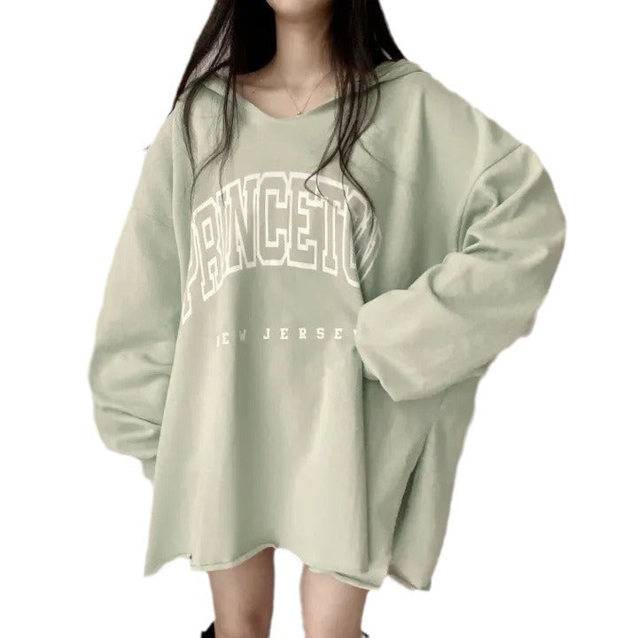 Korean Style Letter Hooded Loose Spring And Autumn Sweater