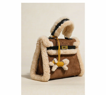 Real Lamb Fur Bag Crossbody One Shoulder