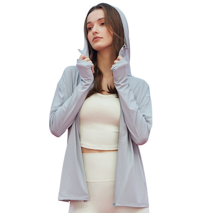 Chaqueta transpirable de protección solar para yoga y fitness