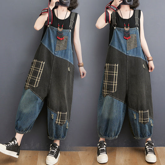 Women's Loose High Waist Plus Size Denim Overalls