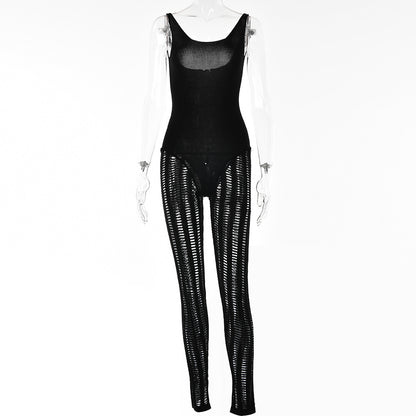 European And American Knitted Women's Suspender Bodysuit