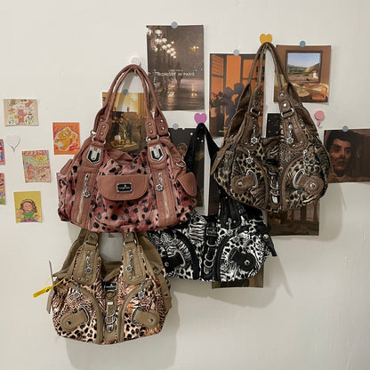 Bolso bandolera con estampado de leopardo para mujer