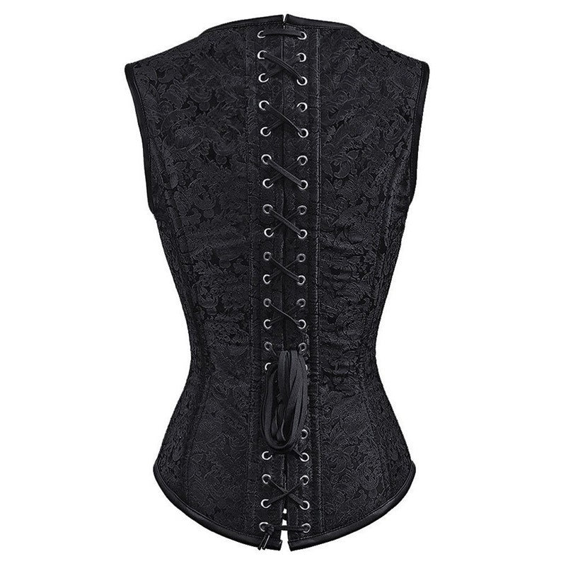 Ladies Gothic Punk Steel Double Button Strap Shaper