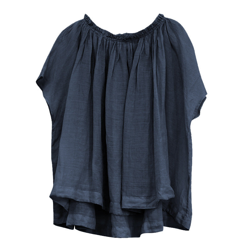 Summer Slightly Transparent Loose Large Size Dolman Sleeve Blouse