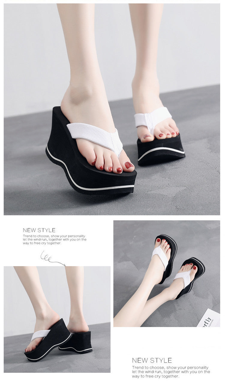 Women's Korean-style Flip-flops Summer Non-slip Wedge