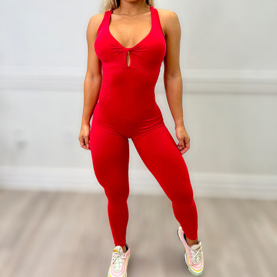 Jumpsuit Women's One-piece Yoga Sleeveless Workout Clothes Tight Back Suit