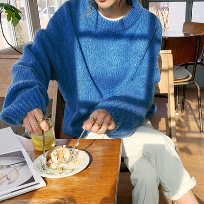 Retro Hedging Thickened Autumn And Winter Loose Slim Knit Sweater