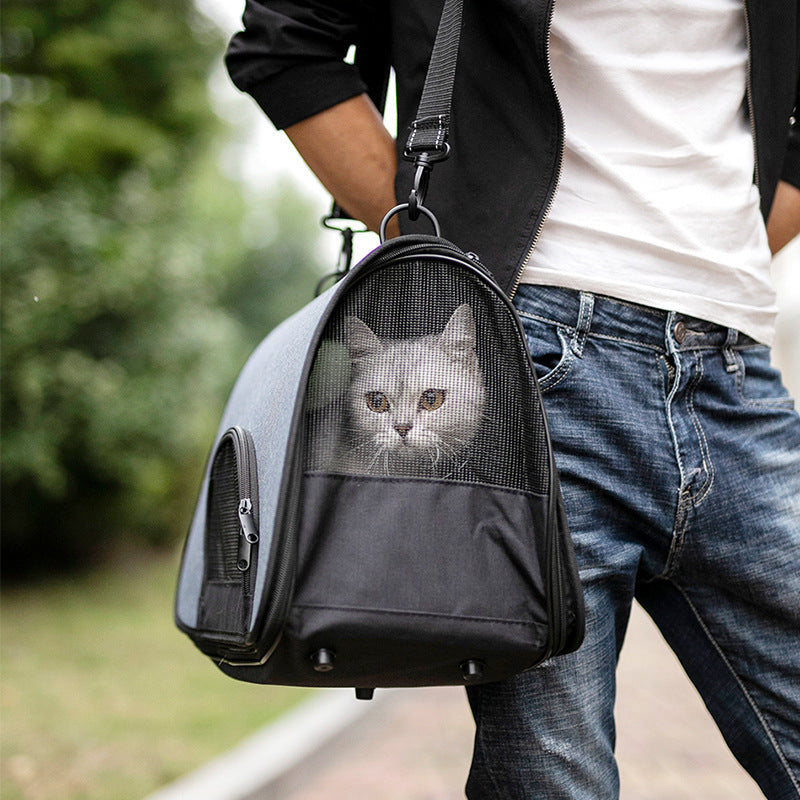 Bolsa para mascotas portátil, plegable, de un solo hombro, transpirable y nueva