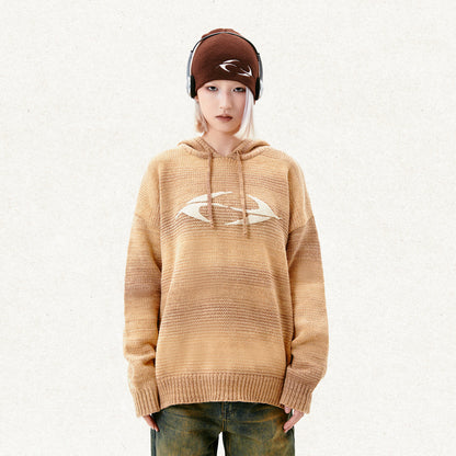 Street Retro Maillard Gradient Hooded Sweater