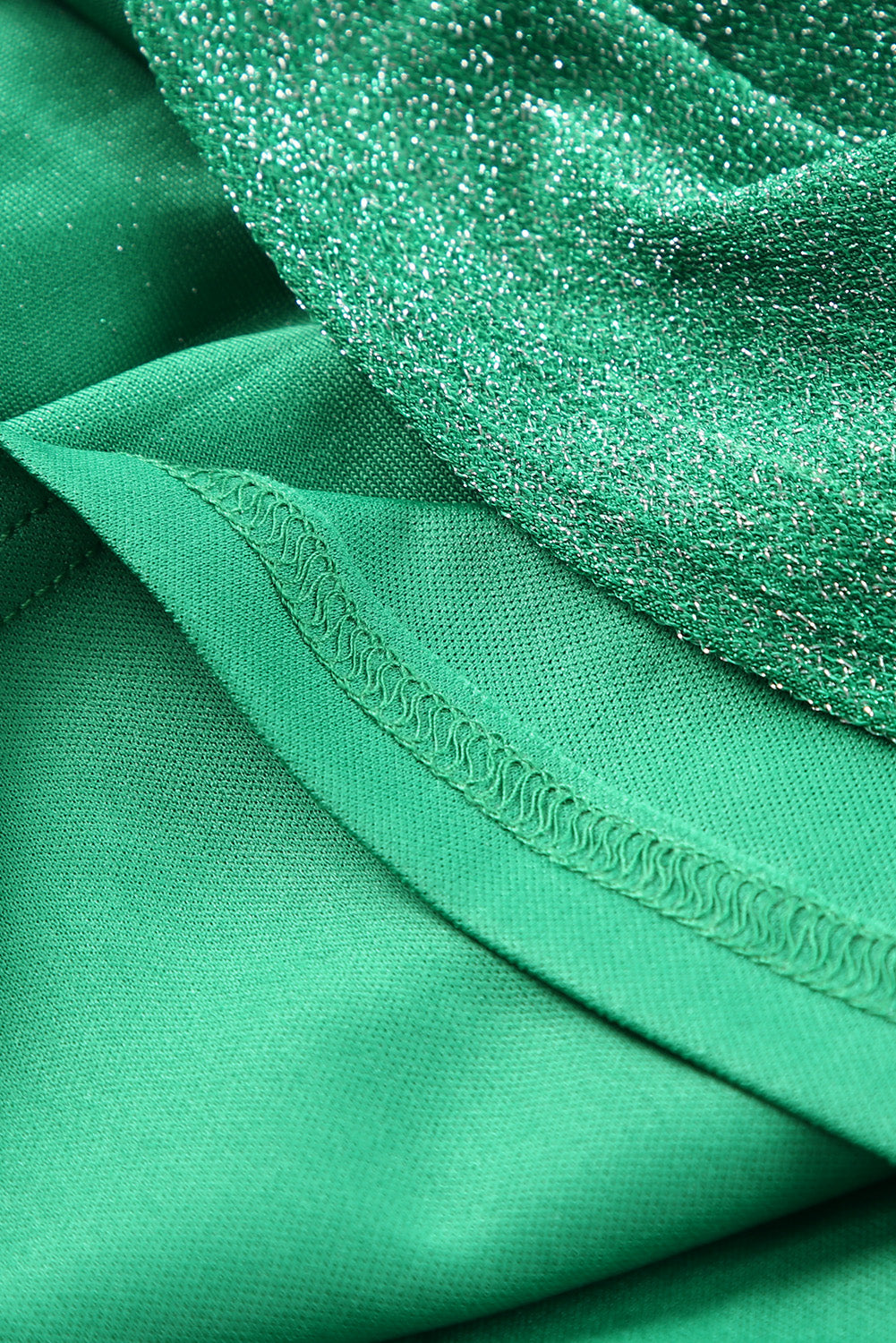 Robe patineuse brillante métallisée verte à doubles bretelles