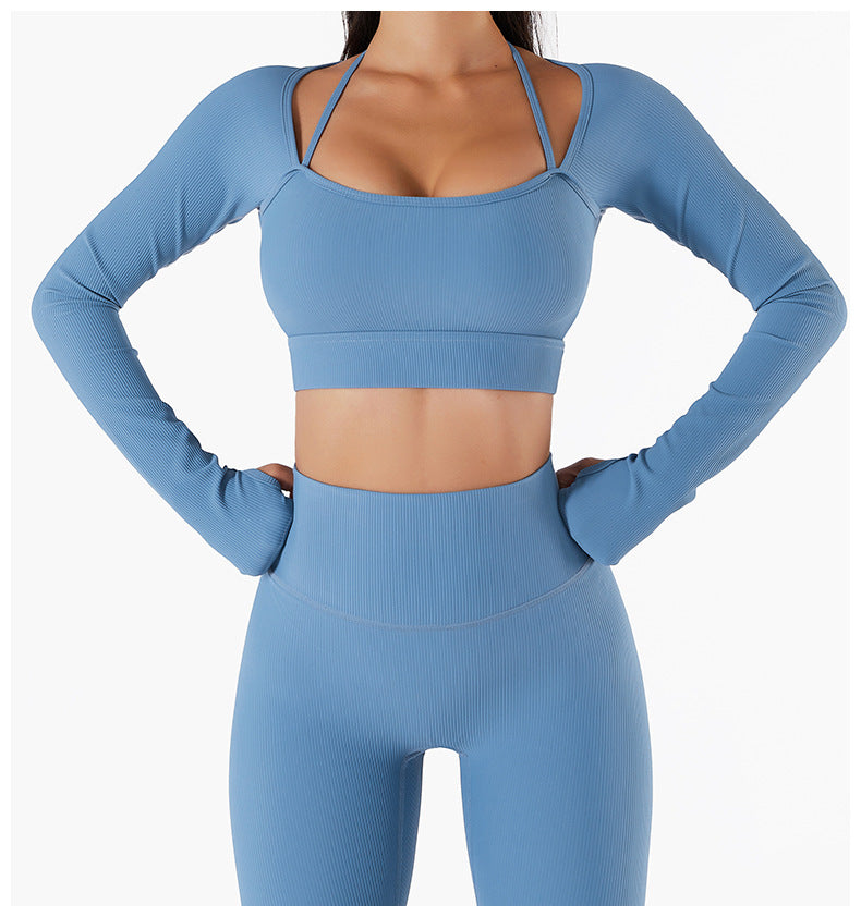 New Women's Long Sleeve Tight Yoga Top