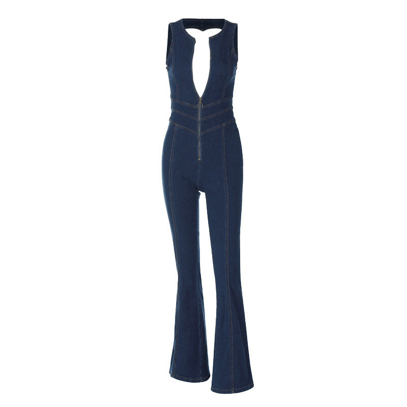 Combinaison en jean taille haute pour femmes, Slim et fin, Style rétro, mode