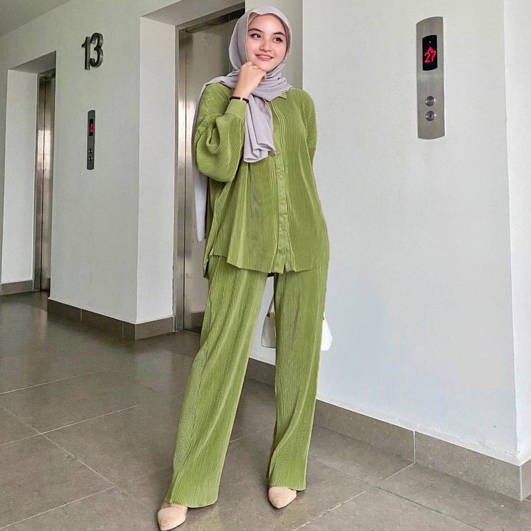 Malaysia Indonesia Clothing Suit Pleated Baggy Pants