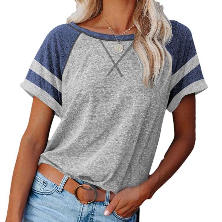 Camisola Top de mujer con cuello en V a rayas y botones sueltos