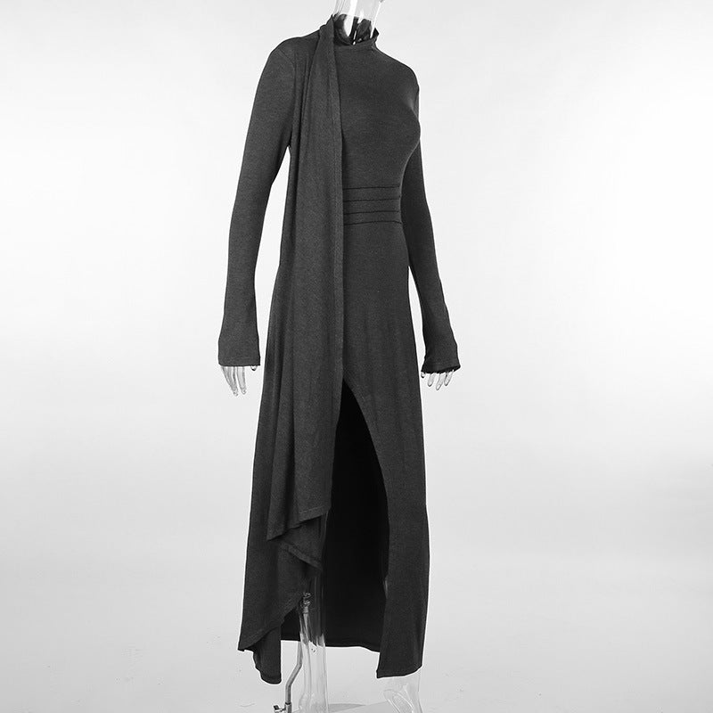 Robe ajustée à manches longues tricotée pour fille chaude d'automne