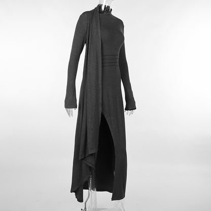 Robe ajustée à manches longues tricotée pour fille chaude d'automne