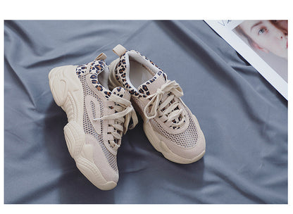 Leopard Print Mesh Breathable Casual Platform Sneaker