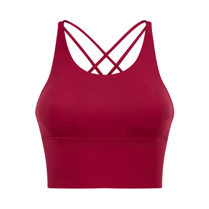 Soutien-gorge de fitness dos nu petites bretelles couleur unie