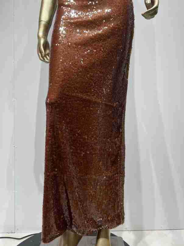 Sequined Brown Sling Dress High Street Banquet