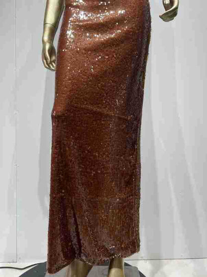 Sequined Brown Sling Dress High Street Banquet