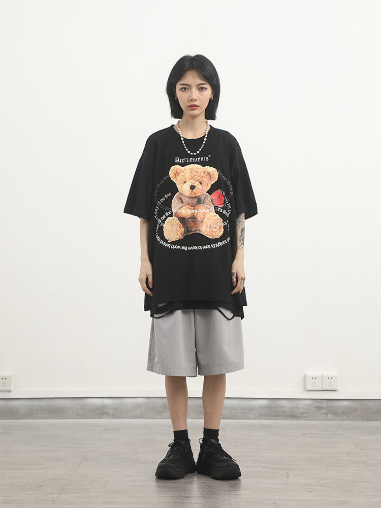 Bear print short sleeve T-shirt