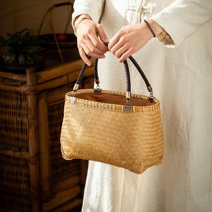 Handmade Bamboo Woven Bag Women's Handbag