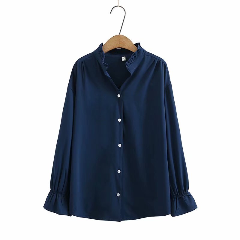 Solid Color Foreign Style Long-sleeved Bottoming Shirt