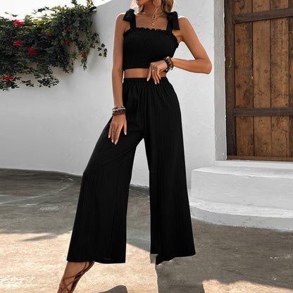 Camisole Wide Leg Pants Two-piece Suit