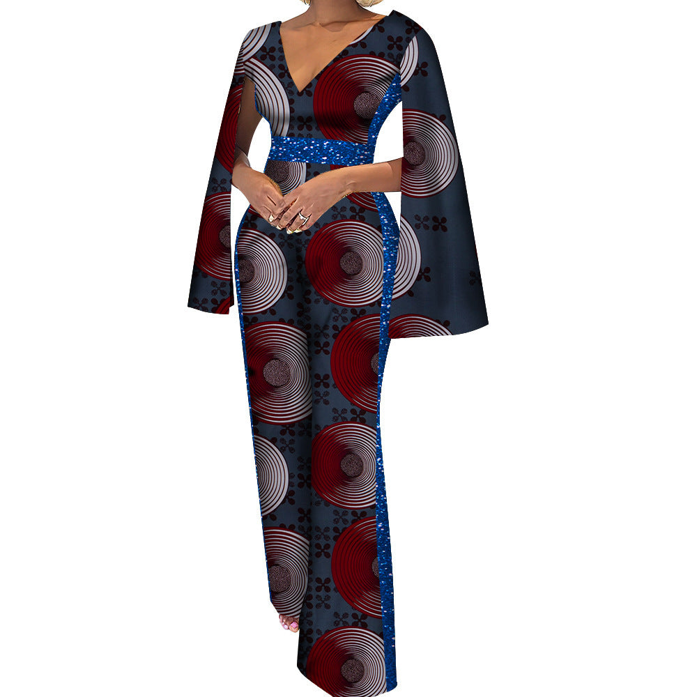 Women's Cotton Ethnic Batik Print Jumpsuit