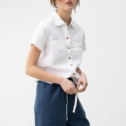 Linen Niche Casual Solid Color Shirt