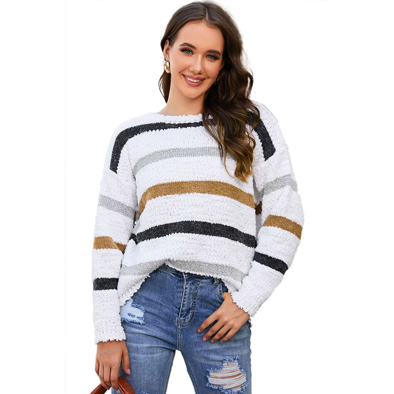 Women's Fashion Striped Printed Long Sleeves