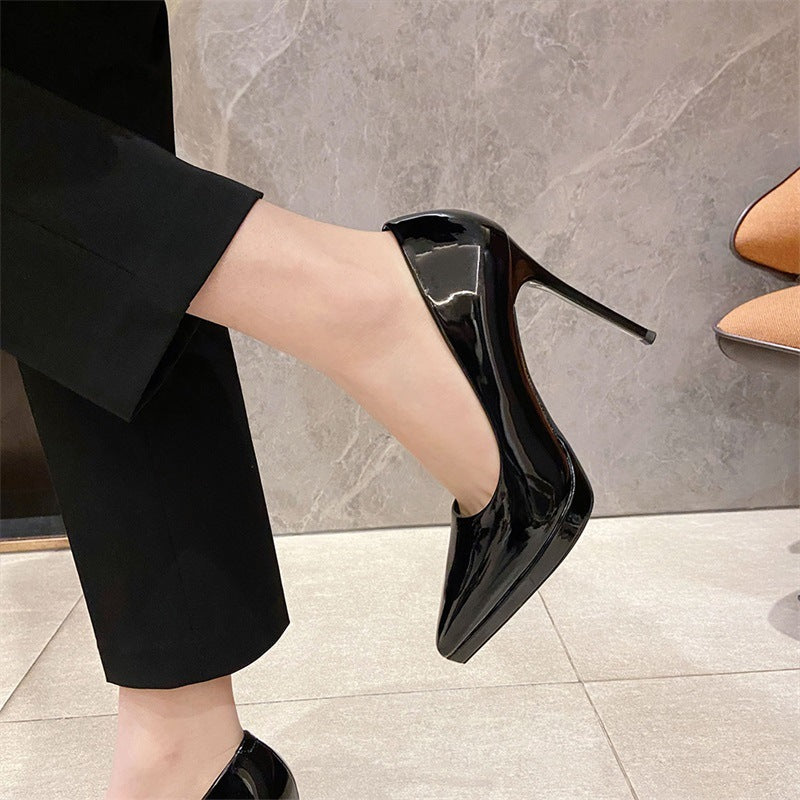 Patent Leather Sexy Women's Shoes Fashion Pointed Stiletto Heel Classy High Heels