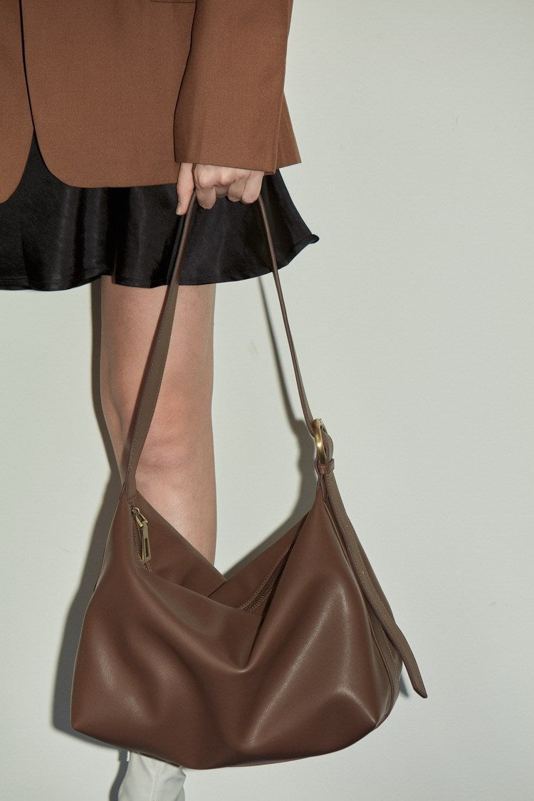 Bolso bandolera de gran capacidad de cuero genuino de primavera para mujer