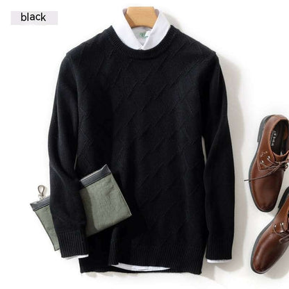 Winter Men's Round Neck Loose Wool Sweater