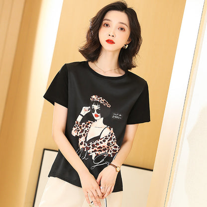 silk stitching cotton t-shirt