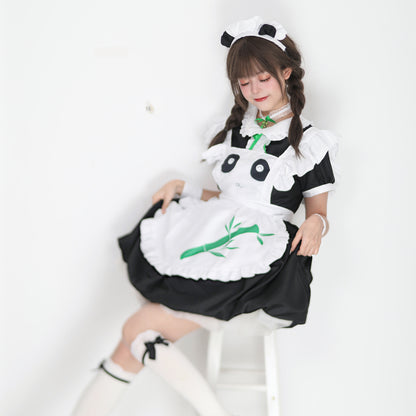 Cute Panda Maid Bubble Skirt Lolita Maid Costume Anime Costume