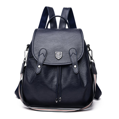 Retro Handmade Color Casual Soft Leather Backpack