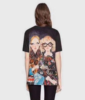 Brother and sister print T-shirt night couple masquerade cartoon character skirt