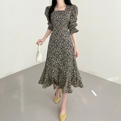 Floral Fishtail Skirt Swing Dress Women