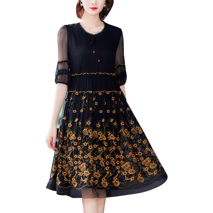 Summer Hangzhou Heavy Silk Silk Dress Female High-end