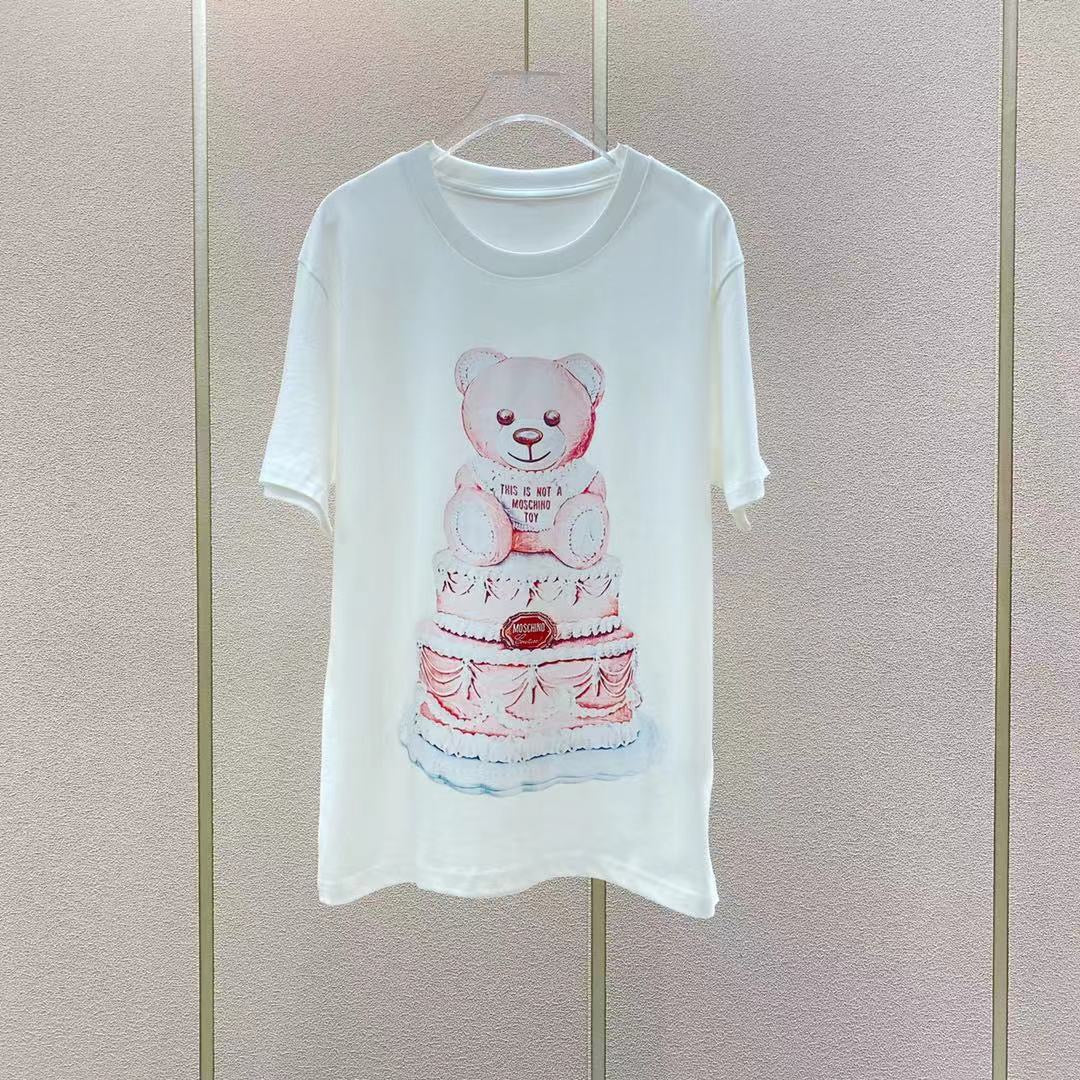 Cartoon Bear Print Short Sleeve Couple Casual