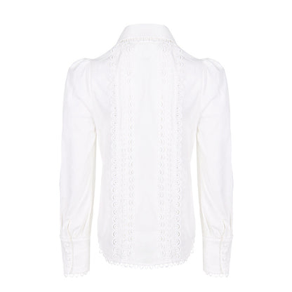 Lace stitching long sleeve shirt