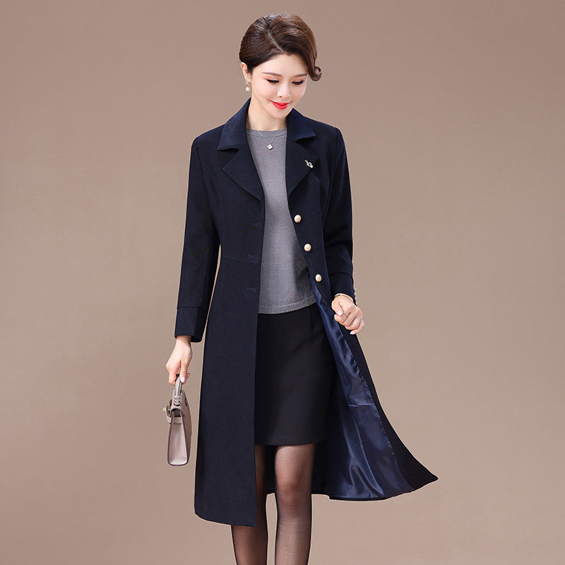 Women's Casual Solid Color Trench Coat