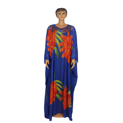 Robe en mousseline de soie perlée de qualité, broderie lourde, perçage à chaud avec jupe intérieure, ensemble deux pièces