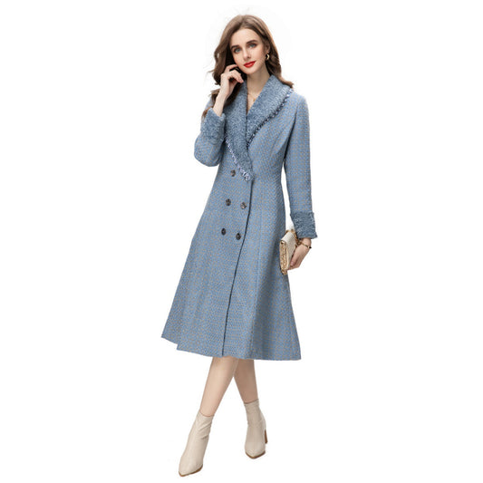 Extended Three Double Breasted Woolen Coat Outerwear