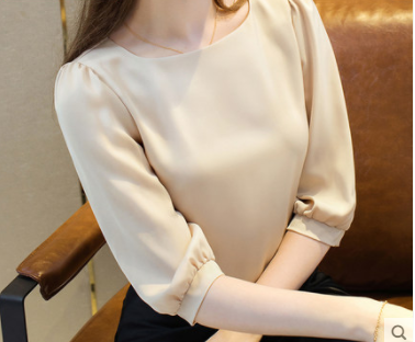 Satin sleeve t-shirt