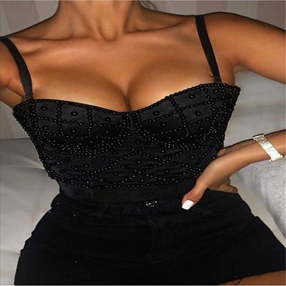 Fashion Boutique Women's Sexy Pearl Vest