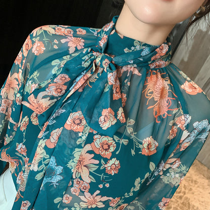 Chemise Femme Super Fée Florale À Manches Lanternes