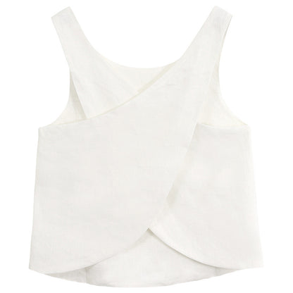 Linen Vest Versatile Back Cross Slimming Top