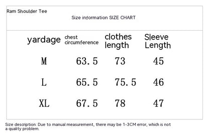 American Retro Contrast Color Letter Print Loose Short Sleeve